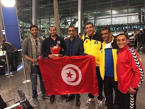 لحظة وصول مكرم الميساوي واسامة حسني الى الدوحة 