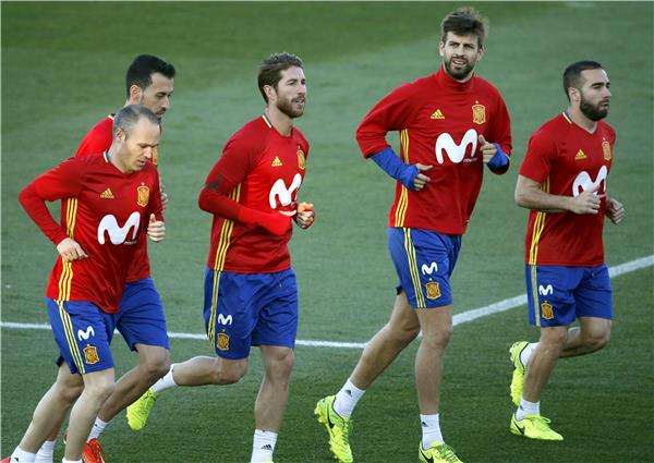 من تدريبات المنتخب الإسباني