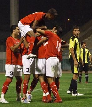 فرحة لاعبين شباب الاردن بالهدف