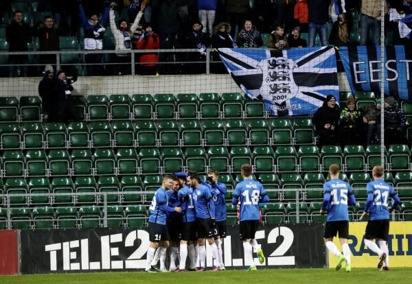 فرحة لاعبي أستونيا