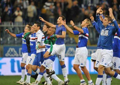 فرحة لاعبي سامبدوريا بالفوز 