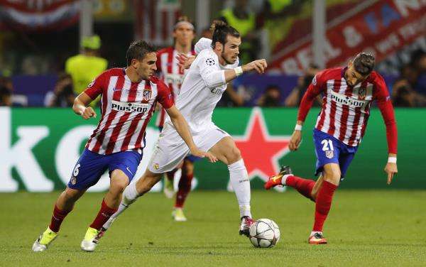 جاريث بيل في مباراة سابقة أمام أتلتيكو مدريد