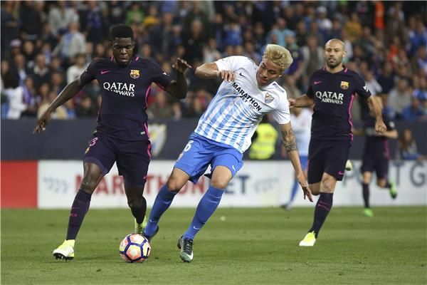 من مباراة برشلونة ومالاجا