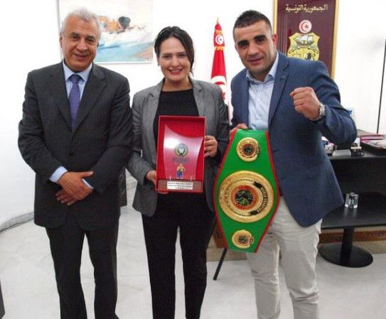 من حفل استقبال وزيرة الرياضة لمعز فحيمة