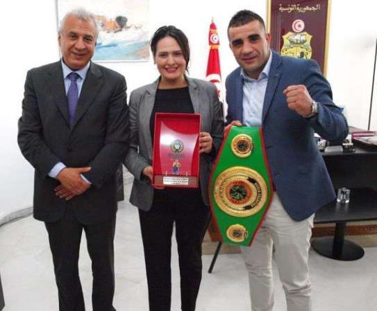 من حفل استقبال وزيرة الرياضة لمعز فحيمة