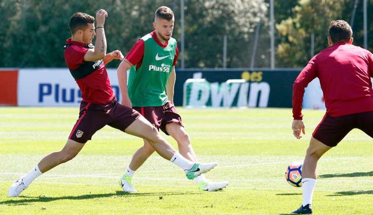 جانب من تدريبات فريق أتلتيكو مدريد