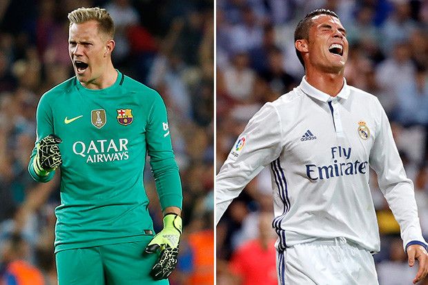 تير ستيغن يتفوق على رونالدو في تمرير الكرة 