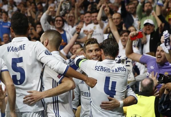 فرحة لاعبي ريال مدريد
