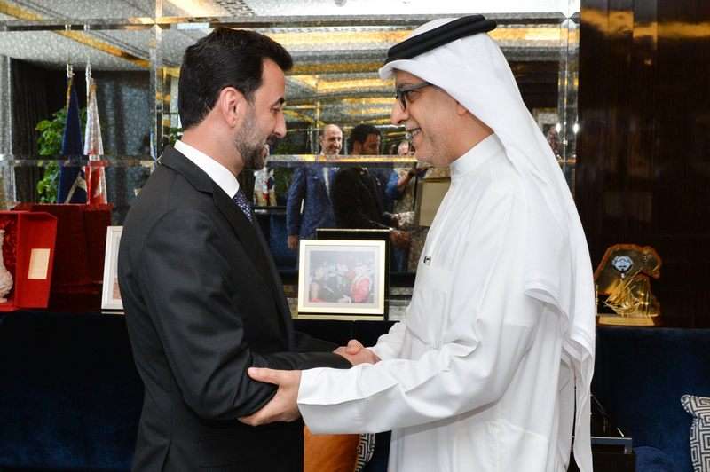  سلمان بن ابراهيم خلال استقباله الوفد العراقي