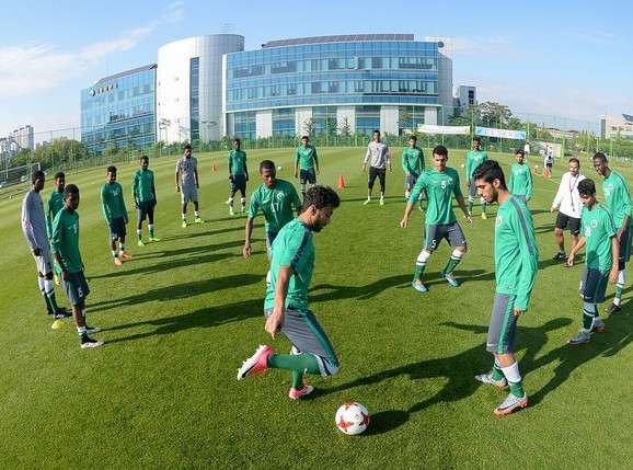 جانب من استعدادات شباب السعودية