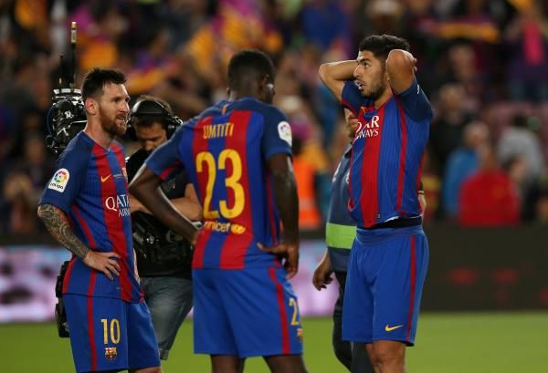 خيبة أمل لاعبي برشلونة