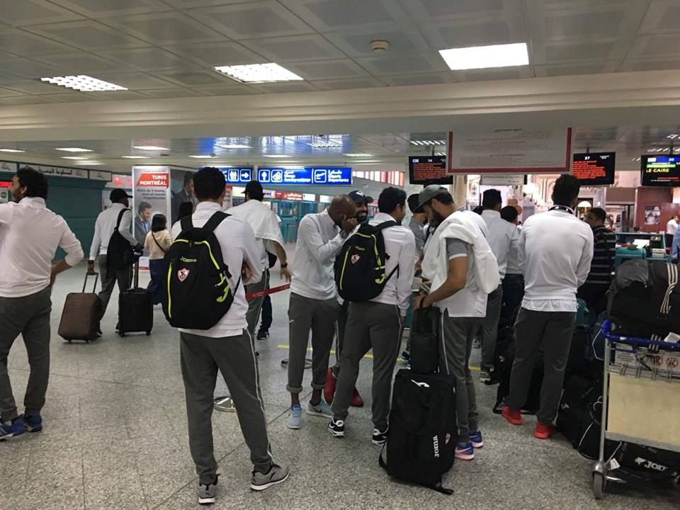 لاعبو الزمالك في مطار قرطاج