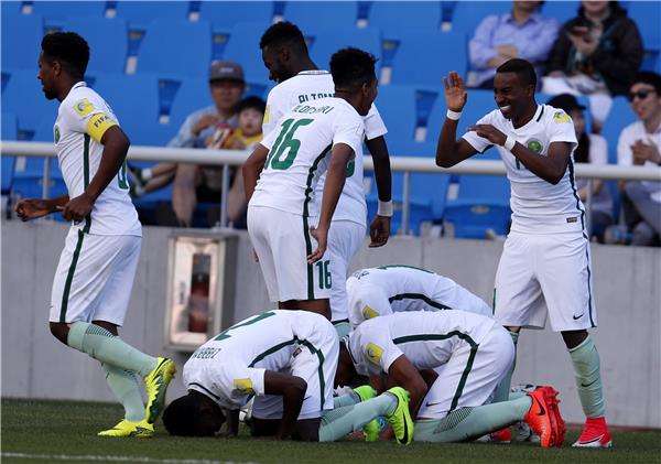 فرحة المنتخب السعودي