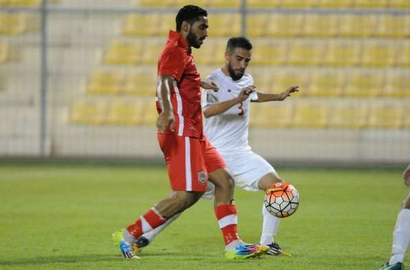جانب من آخر مباراة ودية لأولمبي البحرين ضد لبنان