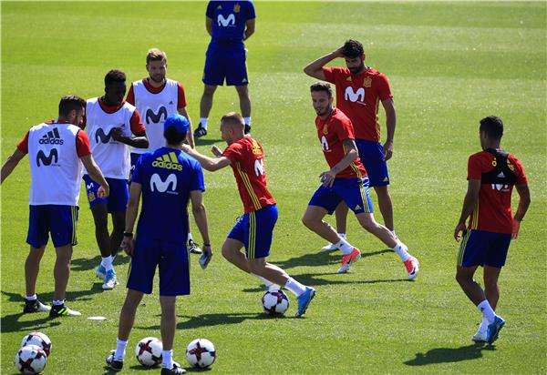 جانب من مران منتخب إسبانيا