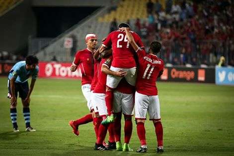 احتفال لاعبي الأهلي أمام الوداد