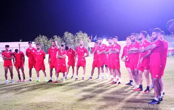 جانب من تدريبات المنتخب الفلسطيني