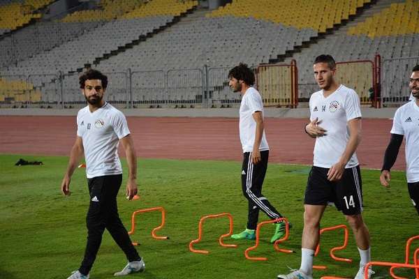 جانب من تدريبات المنتخب المصري