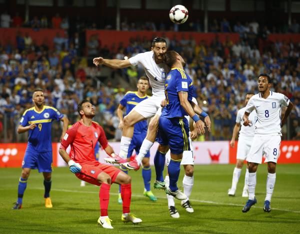 لقطة من مباراة البوسنة واليونان