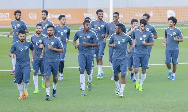 جانب من استعدادات المنتخب الأولمبي السعودي