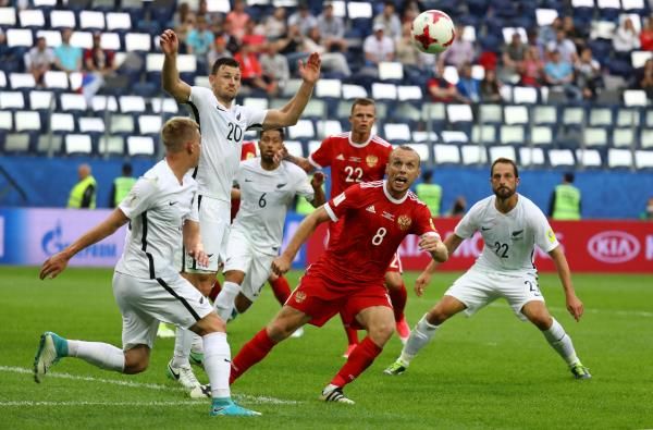 جانب من مباراة روسيا ونيوزلندا