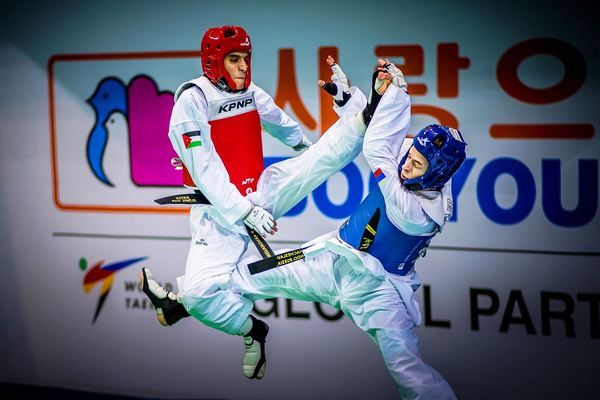 أحمد أبوغوش خلال مشاركته ببطولة العالم