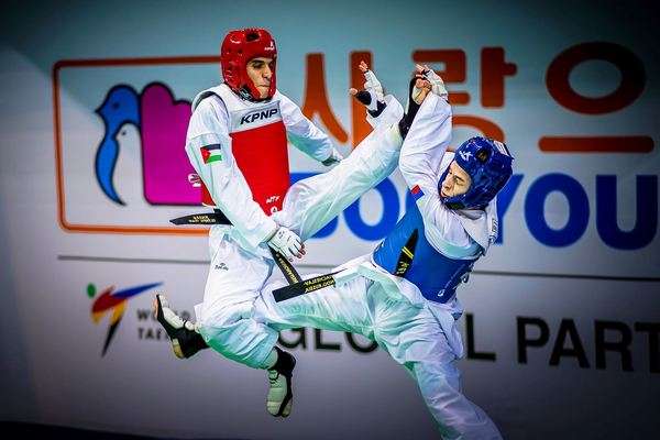 أحمد أبوغوش خلال مشاركته ببطولة العالم