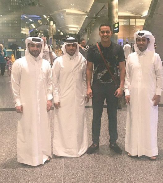 عمار الجمل عند وصوله إلى الدوحة