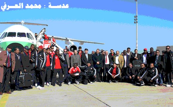 صورة جماعية لبعثة النادي الأهلى ببنغازي الى تونس 