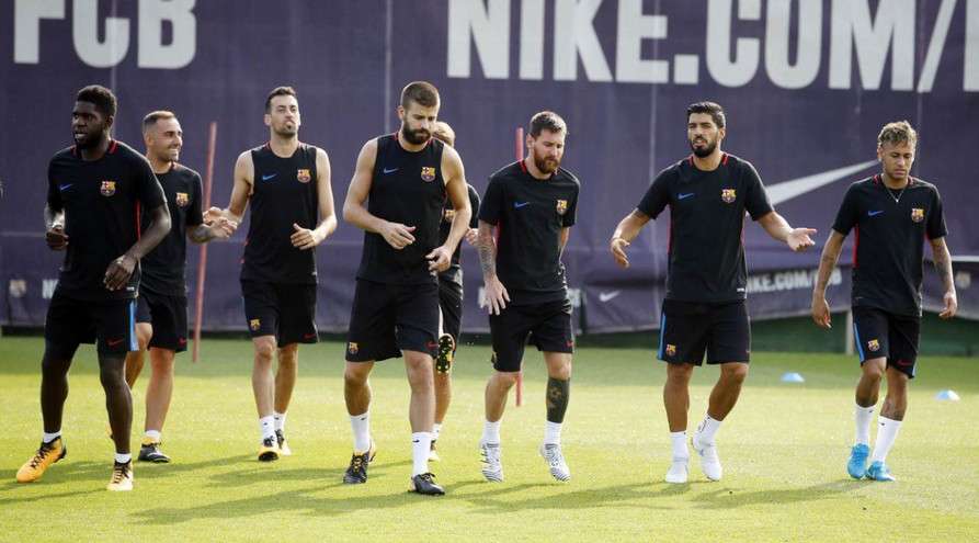 جانب من تدريبات برشلونة