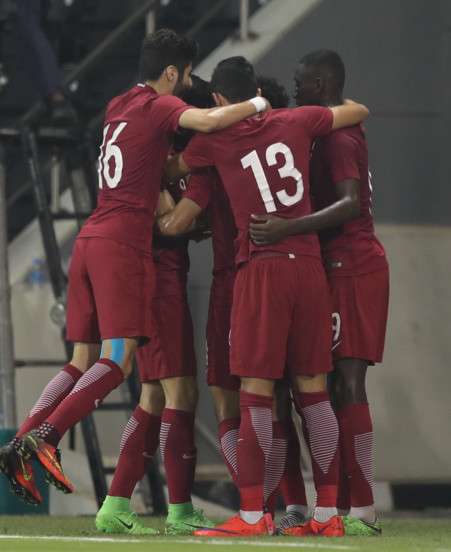 فرحة لاعبي منتخب قطر