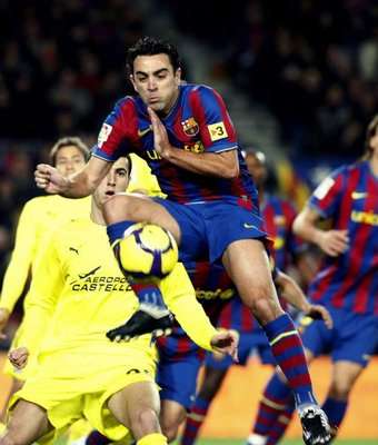 لقطة من مباراة برشلونة وفياريال 