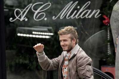 وصول بيكهام في الميلانيللو في 28 ديسمبر 2009