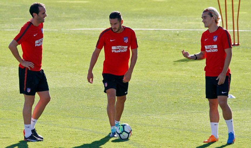 جانب من تداريب فريق أتلتيكو مدريد