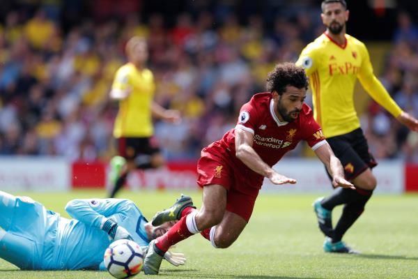 محمد صلاح أثناء المباراة