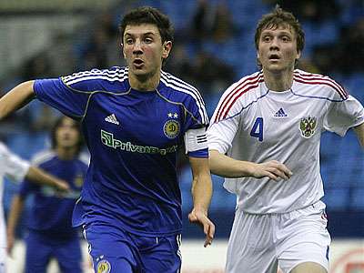 مشهد مباراة اليوم بين دينامو كييف والمنتخب الروسي تحت 21 سنة