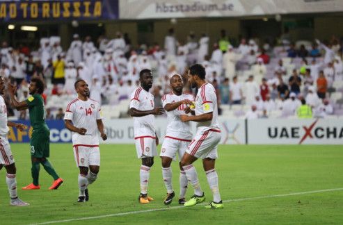 فرحة لاعبي المنتخب الإماراتي