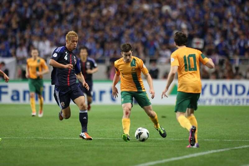 لقطة من مباراة سابقة بين اليابان وأستراليا