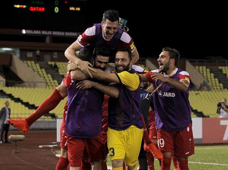 فرحة لاعبي منتخب سوريا