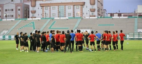 جانب من تدريبات المنتخب الياباني