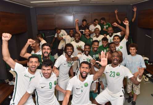 فرحة لاعبي المنتخب السعودي