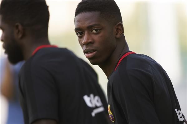 عثمان ديمبلي في تدريبات برشلونة