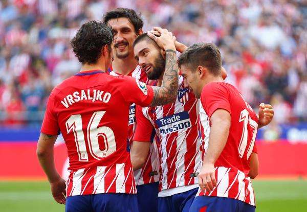 فرحة لاعبي أتلتيكو مدريد