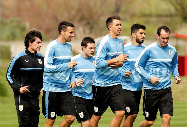 جانب من تدريبات منتخب أوروجواي