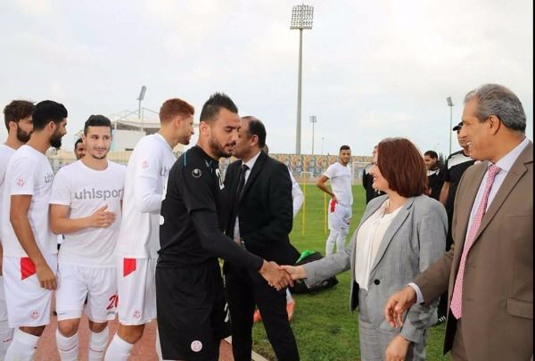  من زيارة ماجدولين الشارني اليوم لمنتخب تونس