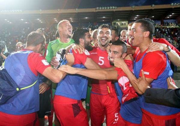 فرحة منتخب تونس بالفوز على غينيا
