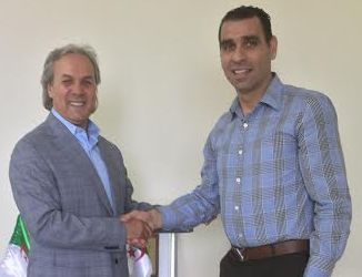 رابح ماجر رفقة رئيس الاتحاد الجزائري 