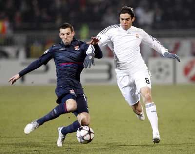 كاكا في لقاء مدريد الأخير أمام ليون في دوري الأبطال