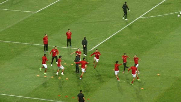 تدريبات الأهلي قبل انطلاق المباراة