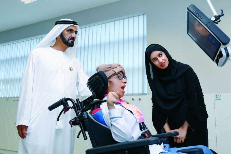 إحدى المشجعات من ذوي الاحتياجات الخاصة